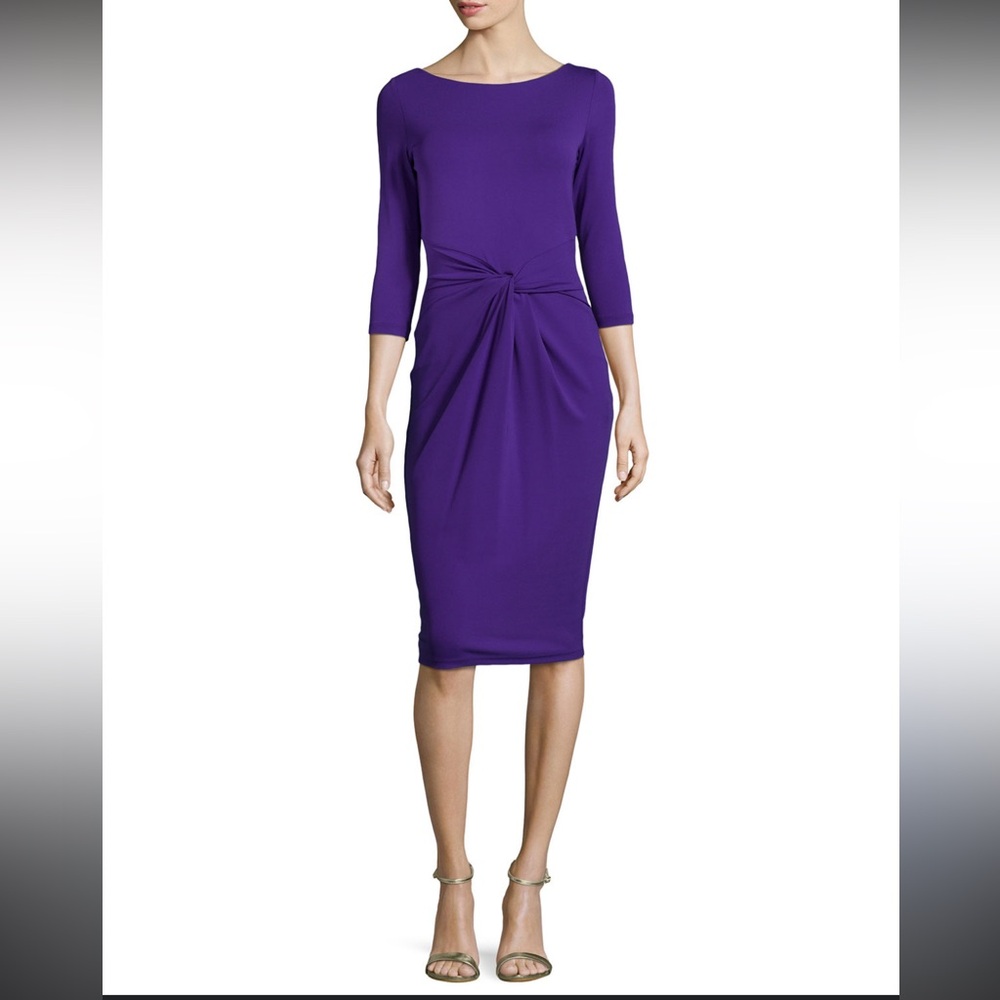 Michael Kors Collection Purple Twist Front Dress